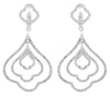 ESTATE .85CT DIAMOND 14KT WHITE GOLD MULTI TEAR DROP CHANDELIER HANGING EARRINGS