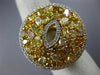 ESTATE LARGE GIA 4.22CT MULTI COLOR FANCY DIAMOND 18K 2 TONE GOLD CLUSTER RING