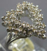 ESTATE LARGE .80CT DIAMOND 14KT WHITE GOLD 3D OPEN HEART LOVE RING