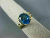 ANTIQUE 2.35CT ROUND DIAMOND & AAA OVAL BLUE TOPAZ 14KT YELLOW GOLD RING #16494