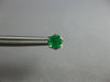 ESTATE .60CT AAA EMERALD 14KT WHITE GOLD 3D ROUND 4 PRONG STUD EARRINGS #27749