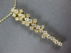 ESTATE .80CT DIAMOND 14K YELLOW GOLD 3D CLUSTER ELONGATED FLOATING LOVE NECKLACE