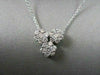 ANTIQUE 1.14CT ROUND CUT DIAMOND 14KT WHITE GOLD CLASSIC TRIPLE FLOWER PENDANT