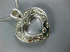 ANTIQUE 2.20CT DIAMOND 18KT WHITE GOLD 3D CLASSIC OPEN HEART PAVE PENDANT #1082