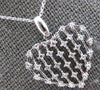 ESTATE .25CT DIAMOND 14KT WHITE GOLD MULTI BAR BY THE YARD LOVE FLOATING PENDANT