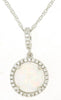 1.33CT DIAMOND & AAA OPAL 14KT WHITE GOLD ROUND HALO CLASSIC FUN FLOATNG PENDANT