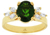 2.3CT DIAMOND & AAA RUSSALITE 14KT YELLOW GOLD OVAL & MARQUISE ENGAGEMENT RING