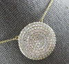 ESTATE LARGE 1.79CT DIAMOND 14KT YELLOW GOLD ROUND PAVE CIRCULAR LOVE NECKLACE