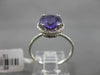ESTATE 2.81CT DIAMOND & AAA AMETHYST 14K WHITE GOLD 3D OVAL HALO ENGAGEMENT RING