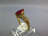 1.11CT DIAMOND & AAA RUBY 14KT YELLOW GOLD 3D MARQUISE & ROUND ENGAGEMENT RING
