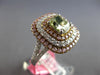 LARGE GIA 2.72CT WHITE PINK & GRAYISH GREEN DIAMOND 18KT WHITE & ROSE GOLD RING