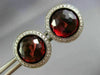 ESTATE LARGE 6.10CT DIAMOND & AAA GARNET 18KT WHITE GOLD HALO SCREWBACK EARRINGS