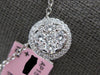 LARGE .74CT DIAMOND 14K WHITE GOLD ROUND CLUSTER INVISIBLE HALO FLOATING PENDANT