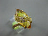 ESTATE 8.47CT CITRINE, YELLOW TOPAZ & DIAMOND 18KT YELLOW GOLD MARQUISE FUN RING
