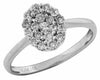 ESTATE .50CT DIAMOND 14KT WHITE GOLD 3D CLASSIC OVAL CLUSTER FLOWER FUN RING