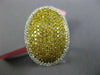 EXTRA LARGE 2.21CT WHITE & INTENSE YELLOW DIAMOND 18K 2TONE GOLD MICRO PAVE RING