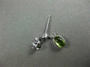 ESTATE .83CT DIAMOND GREEN AMETHYST 14KT WHITE GOLD OVAL ETOILE HANGING EARRINGS