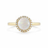 ESTATE 1.65CT DIAMOND & AAA OPAL 14KT YELLOW GOLD 3D ROUND HALO CLASSIC FUN RING