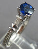 1.15CT DIAMOND & AAA SAPPHIRE 14KT WHITE GOLD 3D 3 STONE ENGAGEMENT RING #28036