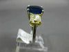 LARGE 7.52CT FANCY YELLOW DIAMOND & AAA SAPPHIRE 14K 2 TONE GOLD ENGAGEMENT RING