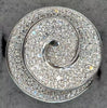 ESTATE .85CT DIAMOND 14KT WHITE GOLD 3D CLASSIC CIRCULAR DOUBLE SWIRL FUN RING