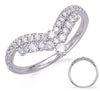 ESTATE .54CT DIAMOND 14K WHITE GOLD CLASSIC 3 ROW V SHAPE CROWN ANNIVERSARY RING