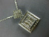 .56CT DIAMOND 14KT WHITE GOLD 3D ROUND & PRINCESS INVISIBLE SQUARE PENDANT #703