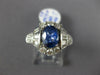 ESTATE LARGE 2.29CT DIAMOND & AAA SAPPHIRE 18KT WHITE GOLD OVAL ENGAGEMENT RING