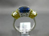 LARGE 7.52CT FANCY YELLOW DIAMOND & AAA SAPPHIRE 14K 2 TONE GOLD ENGAGEMENT RING