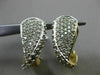 ESTATE .57CT DIAMOND 14KT WHITE & YELLOW GOLD 3D ELONGATED PAVE CLIP ON EARRINGS