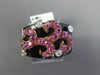 WIDE .95CT DIAMOND & AAA PINK SAPPHIRE & ONYX 18KT WHITE & ROSE GOLD ETOILE RING
