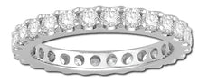 1.5CT DIAMOND 14K WHITE GOLD ROUND CLASSIC SHARE PRONG ETERNITY ANNIVERSARY RING