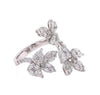 LARGE 2.01CT DIAMOND 18K WHITE GOLD 3D MULTI SHAPE INVISIBLE MULTI LEAF FUN RING