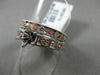 ESTATE 1.9CT DIAMOND 14KT WHITE & ROSE GOLD SEMI MOUNT ENGAGEMENT WEDDING RING