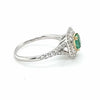 .87CT DIAMOND & AAA EMERALD 18KT 2 TONE GOLD ROUND & EMERALD CUT ENGAGEMENT RING