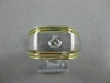 ESTATE WIDE .25CT ROUND DIAMOND 14KT TWO TONE GOLD 3D STRIPED MEN'S RING #17572