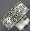 LARGE 1.70CT DIAMOND 14K WHITE GOLD 3 ROW PAVE FILIGREE WEDDING ANNIVERSARY RING