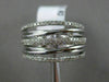 ESTATE .56CT ROUND DIAMOND 14KT WHITE GOLD 3D MULTI ROW CRISS CROSS LOVE RING