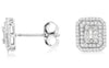 .40CT DIAMOND 14KT WHITE GOLD 3D ROUND & BAGUETTE DOUBLE OCTAGON SQUARE EARRINGS