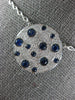 LARGE .94CT DIAMOND & AAA SAPPHIRE 18KT WHITE GOLD CIRCULAR PAVE ETOILE PENDANT