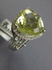 EXTRA LARGE 11.04CT DIAMOND & AAA GREEN AMETHYST 18K WHITE GOLD HEART SHAPE RING