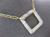 LARGE & LONG 3.30CT DIAMOND 14KT YELLOW GOLD 3D PAVE OPEN SQUARE LOVE NECKLACE