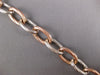 LARGE & LONG .98CT DIAMOND 14KT WHITE & ROSE GOLD OVAL LINK TOGGLE LOVE BRACELET