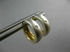 .08CT DIAMOND 18KT 2 TONE GOLD MATTE & SHINY REVERSIBLE HUGGIE EARRINGS #26692