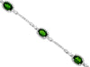 4.1CT DIAMOND & AAA RUSSALITE 14KT WHITE GOLD OVAL & ROUND HALO TENNIS BRACELET