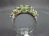 ESTATE EXTRA LARGE 6.66CT AAA PERIDOT 18KT WHITE GOLD CLUSTER FILIGREE FUN RING