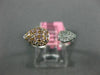 ESTATE .24CT WHITE & PINK DIAMOND 18K WHITE & YELLOW GOLD PEAR SHAPED FUN RING