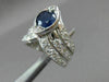 ANTIQUE WIDE 2.3CT OLD MINE DIAMOND & SAPPHIRE 14K WHITE GOLD V SHAPE RING 22572
