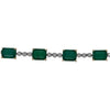 11.13CT DIAMOND & AAA EMERALD 18KT 2 TONE GOLD 3D ROUND & EMERALD CUT BRACELET