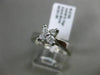 ESTATE WIDE .03CT DIAMOND 14K WHITE GOLD 3D FLORAL 4 STONE LUCIDA ENGAGMENT RING
